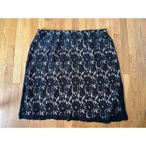 NWT Lane Bryant Womens Size 26 Black Lace Skirt